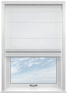 Kalahari Voile, Pure White - Motorised Roman Blind